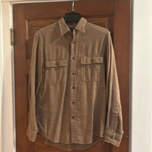 Lands End Brown Long Sleeve Button Down Shirt